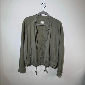 Gap Lightweight Bomber Jacket - olive green, size small
